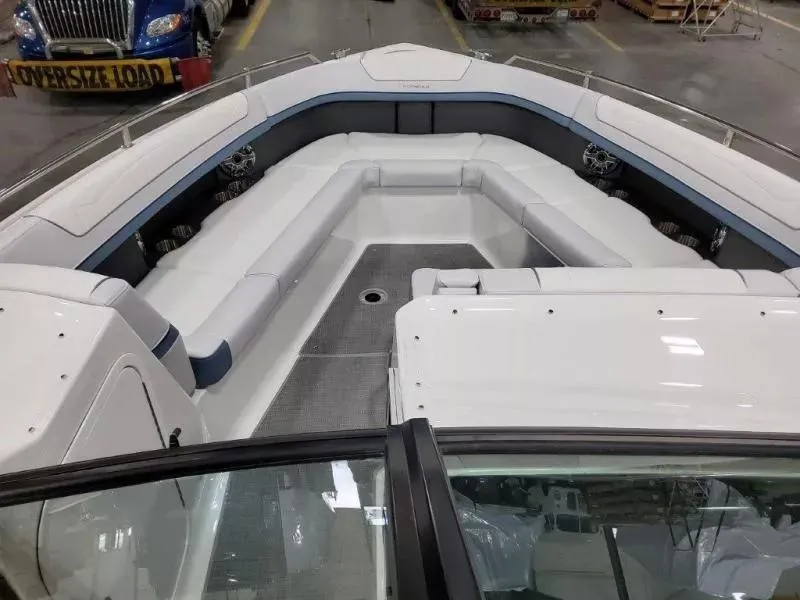 Slide: The Image of 2021 Formula 350 Crossover Bowrider I/O interior with spacious seating and modern design. - 15