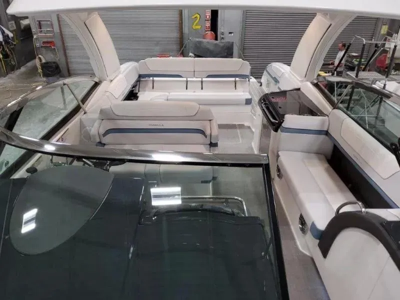 Slide: The Image of 2021 Formula 350 Crossover Bowrider I/O interior with luxurious seating and modern design. - 17