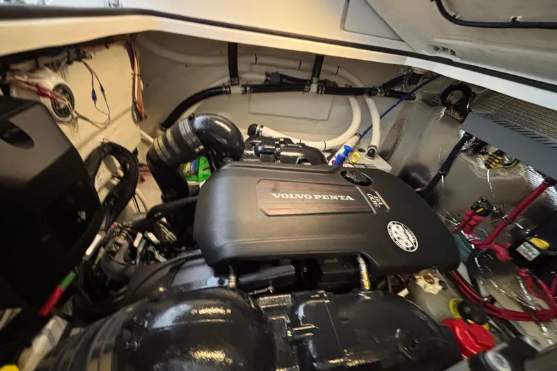 Slide: The Image of Engine compartment of 2023 Regal 33 Express with Volvo Penta engine. - 40