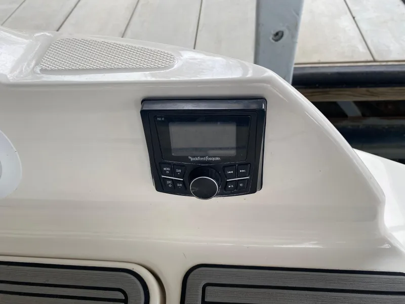 Slide: The Image of Control panel on 2017 Sea Ray 270 SDX OB boat dashboard. - 9