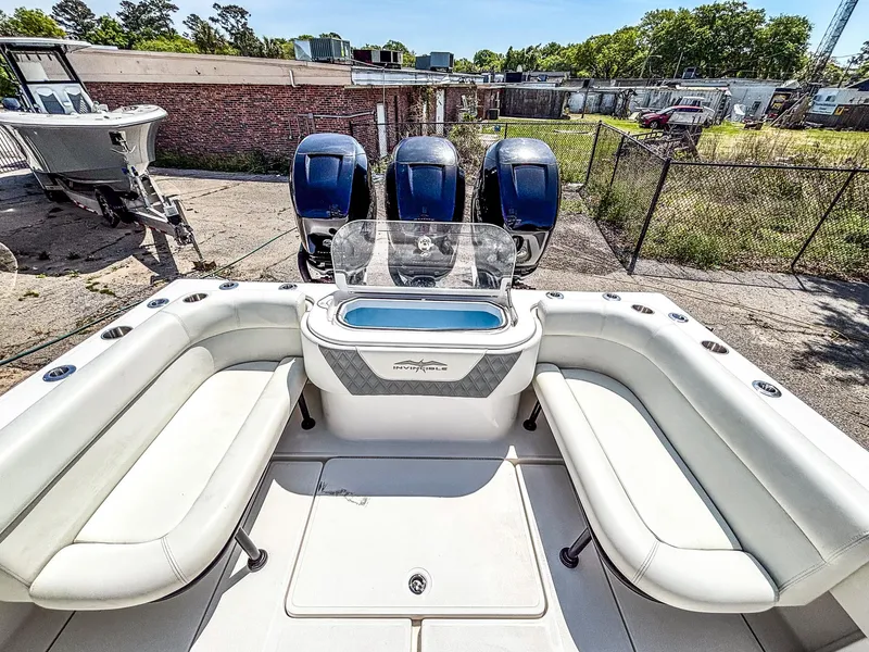 Slide: The Image of 2022 Invincible 36 Open Fisherman boat with triple engines and spacious seating. - 4