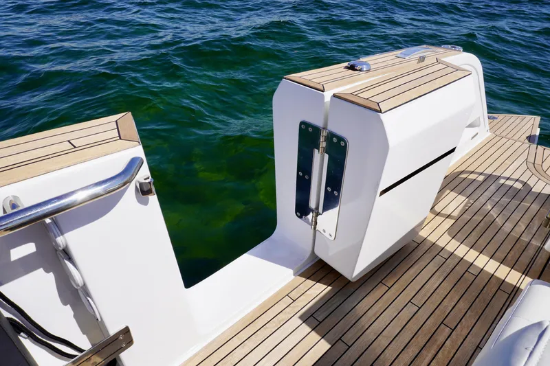 Slide: The Image of 2020 Pardo Yachts 38, teak deck, open water view. - 19