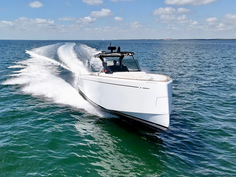 Slide: The Image of Pardo Yachts 38 (2020) cruising on open water under a clear sky. - 30
