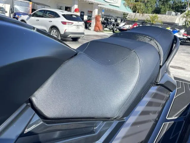 Slide: The Image of 2024 Yamaha Waverunner FX SVHO® seat detail in a dealership setting. - 14