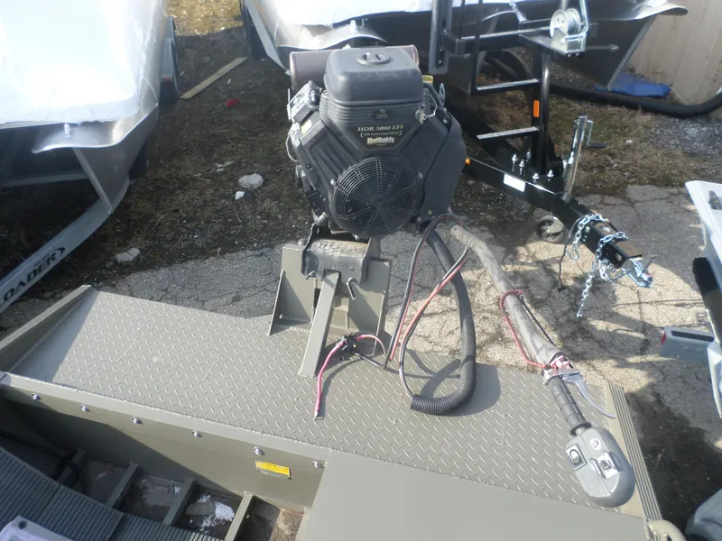 Slide: The Image of 2024 Gator Trax 1862 4 Man Hide boat with Mud Buddy motor. - 4