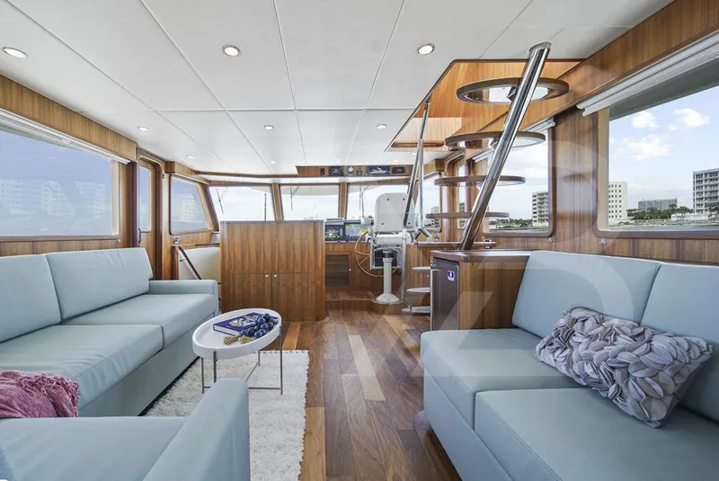 Slide: The Image of Luxurious interior of 2023 Outer Reef Yachts 720 Azure Motoryacht with modern furnishings. - 11