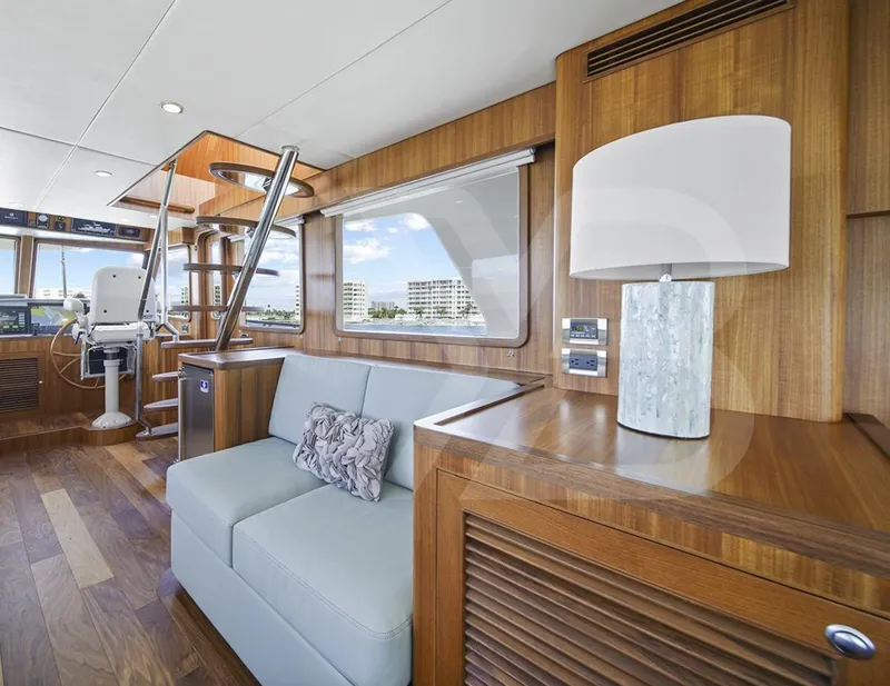 Slide: The Image of Luxurious interior of 2023 Outer Reef Yachts 720 Azure Motoryacht with modern furnishings. - 17