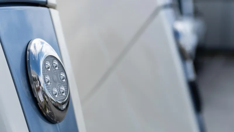 Slide: The Image of Close-up of 2025 Chris-Craft Calypso 28 boat light detail. - 7