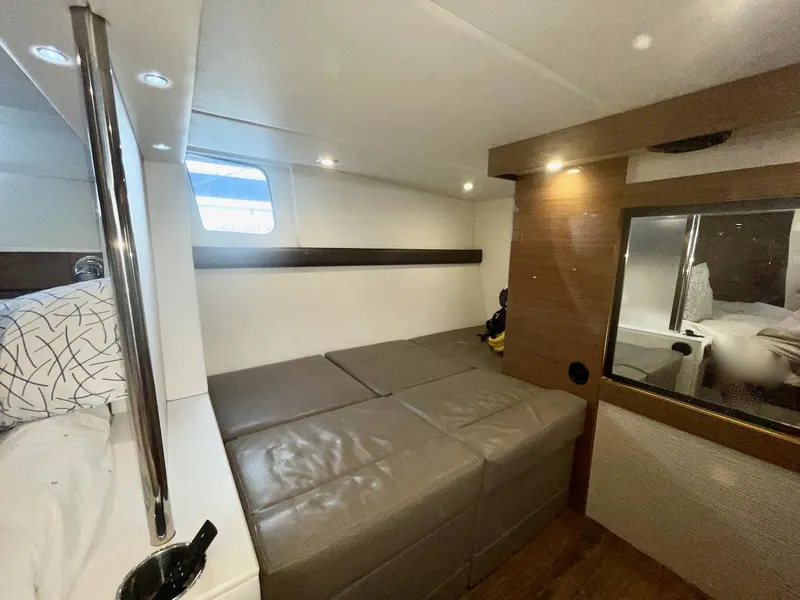 Slide: The Image of 2018 Cruisers 45 Cantius cabin interior with modern design and comfortable seating. - 46