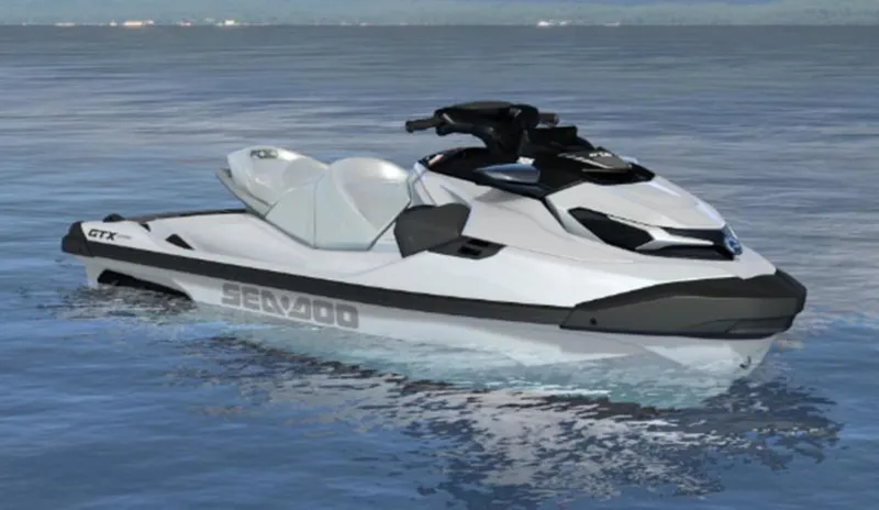 Slide: The Image of 2025 Sea-Doo GTX™ Limited 325 in White Pearl Premium on water. - 0