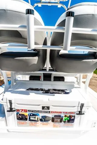 Slide: The Image of 2025 Majek M2 ILLUSION boat seats and cooler with attachment options. - 8