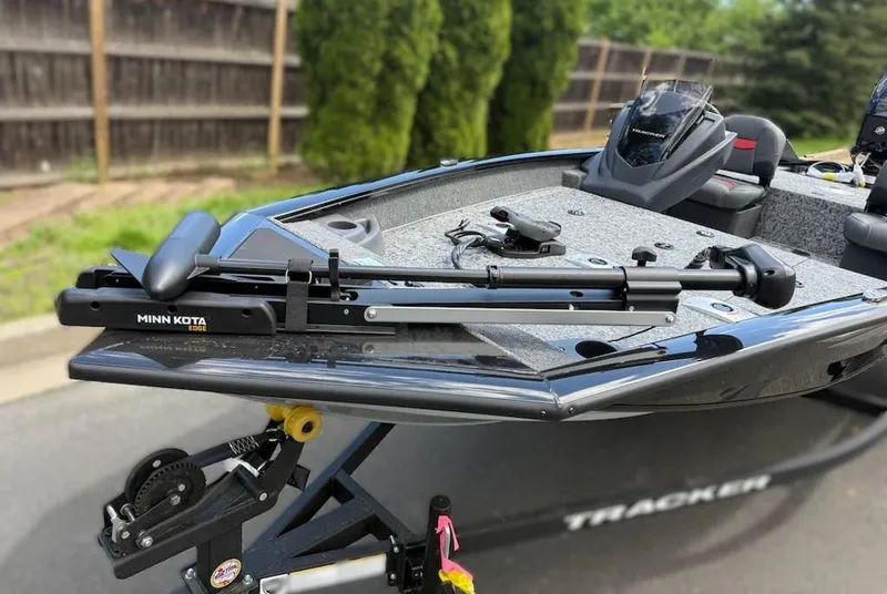 Slide: The Image of 2025 Tracker Pro Team 175 Crappie Edition boat with Minn Kota trolling motor. - 3