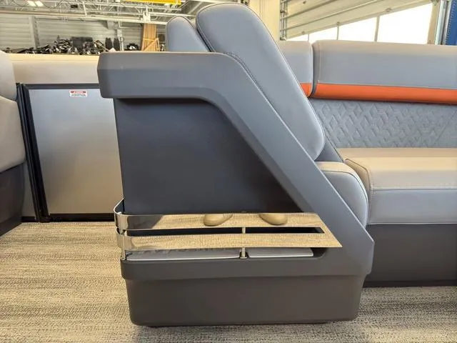 Slide: The Image of 2025 Bennington 22ML Cruise boat interior with modern seating and sleek design. - 40