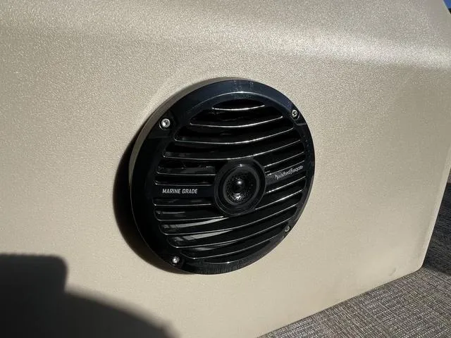 Slide: The Image of Marine-grade speaker on 2025 Bennington 22SF Tri-Toon Pontoon, featuring durable design. - 14