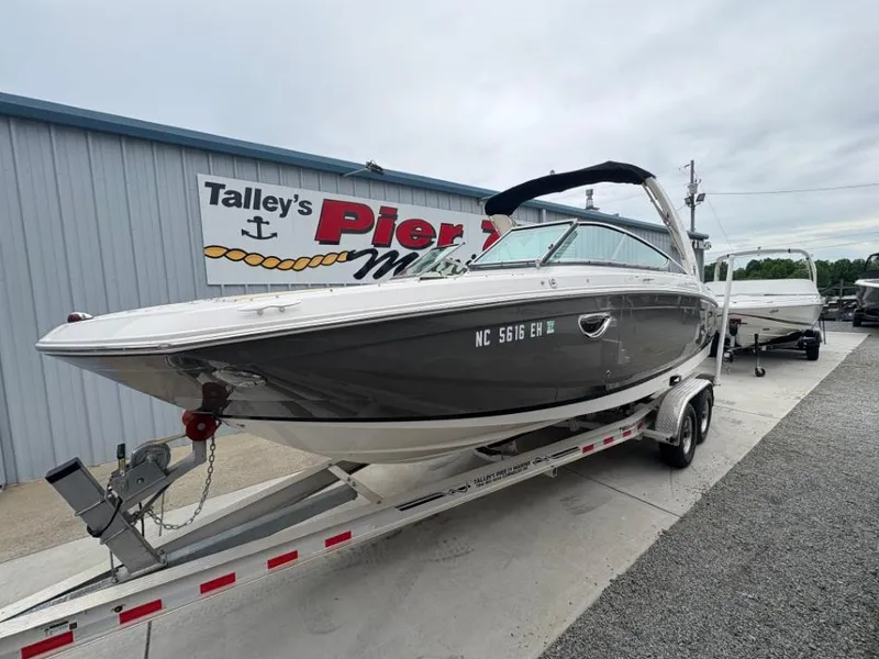 Slide: The Image of 2018 Regal 26 FasDeck boat on trailer at Talley's Pier. - 2