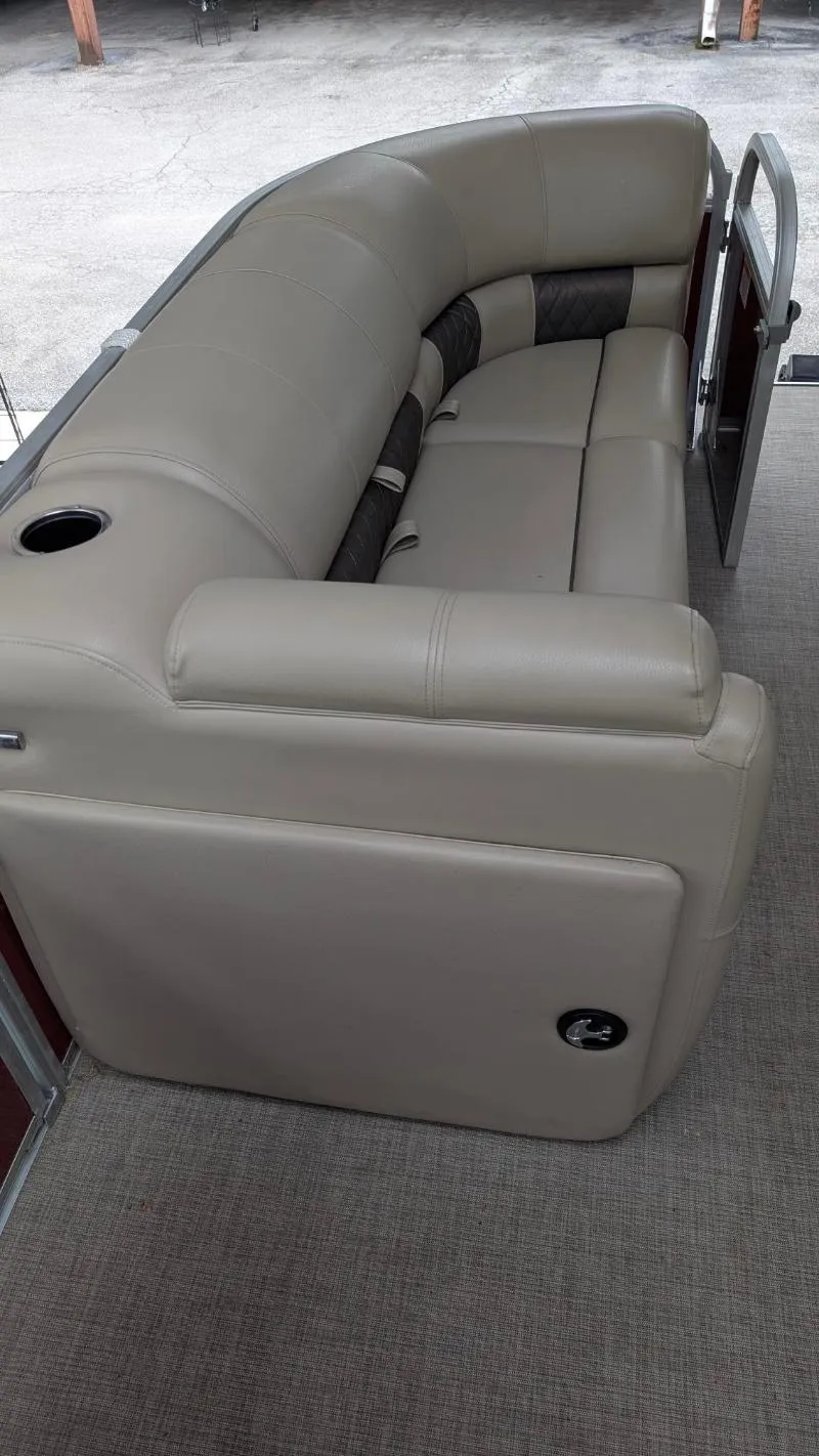Slide: The Image of 2023 Sun Tracker Party Barge 20 DLX pontoon boat with beige seating. - 6