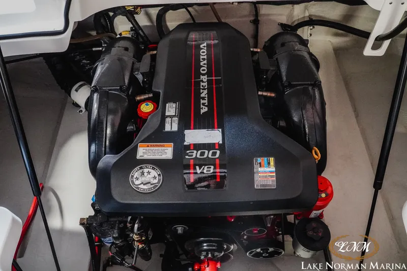 Slide: The Image of Volvo Penta 300 V8 engine in 2013 Cobalt 232 boat at Lake Norman Marina. - 17
