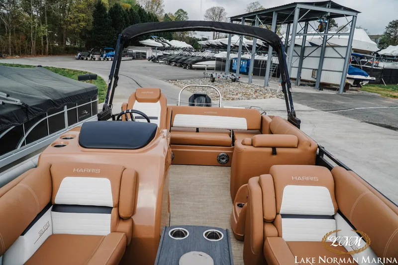 Slide: The Image of 2023 Harris FloteBote 230 Solstice pontoon boat at Lake Norman Marina. - 12