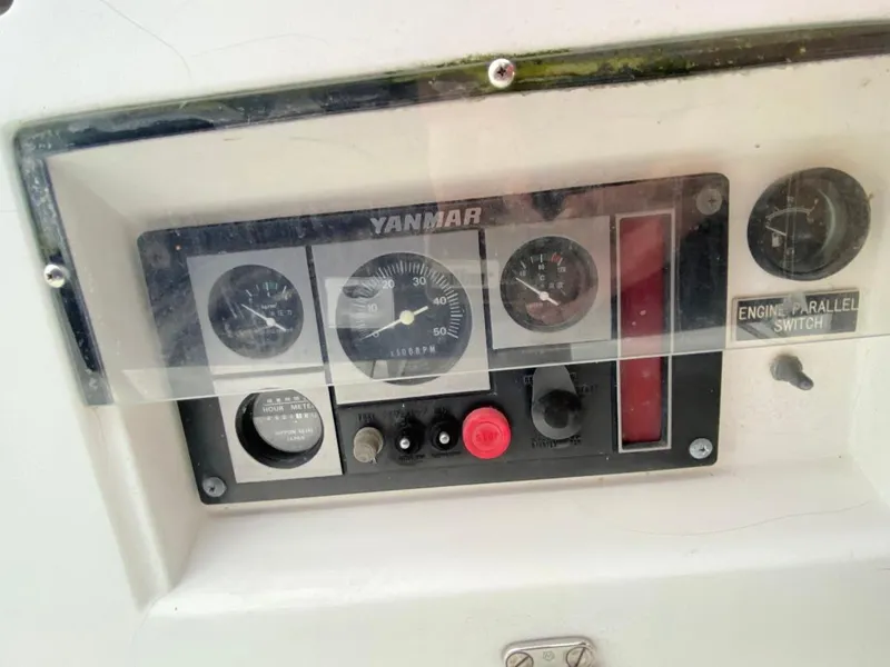 Slide: The Image of Yanmar engine control panel on a 2000 J Boats J/46 sailboat. - 14