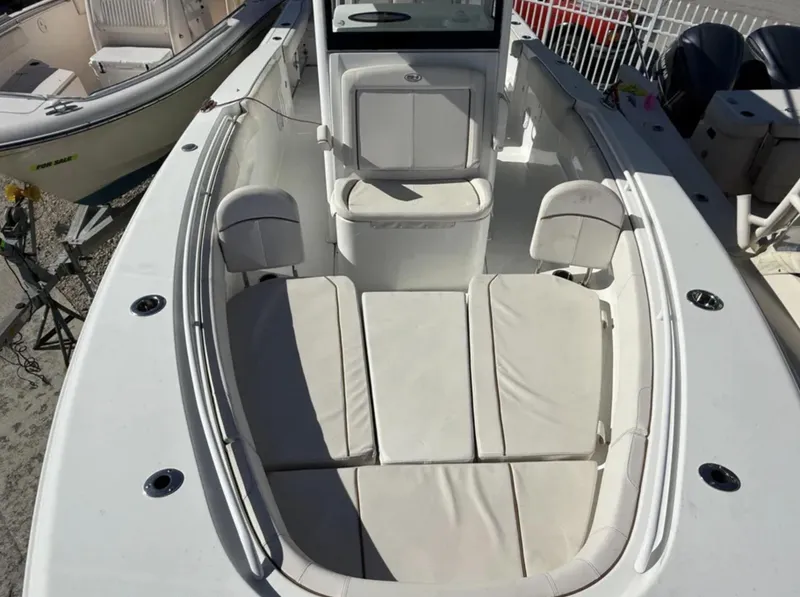 Slide: The Image of 2021 Sea Hunt Gamefish 30 Forward Seating boat with cushioned bow area. - 24