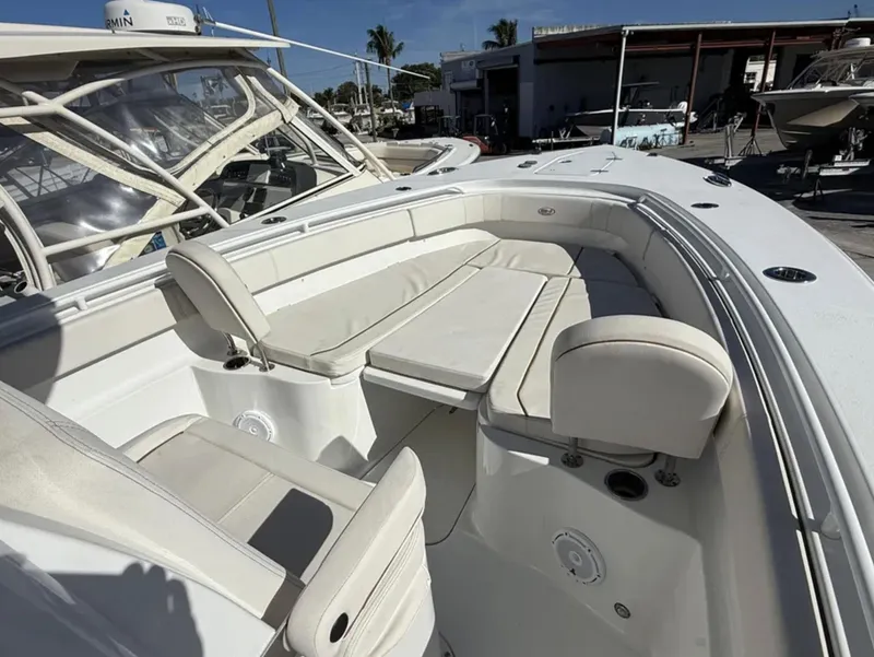 Slide: The Image of 2021 Sea Hunt Gamefish 30 Forward Seating, spacious and comfortable boat interior. - 26