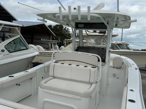 Slide: The Image of 2021 Sea Hunt Gamefish 30 Forward Seating boat with spacious deck and modern design. - 46