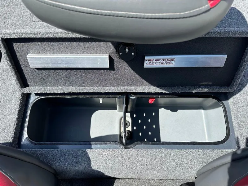 Slide: The Image of 2023 Ranger RT178 storage compartment with pump-out feature, showcasing interior design and functionality. - 40