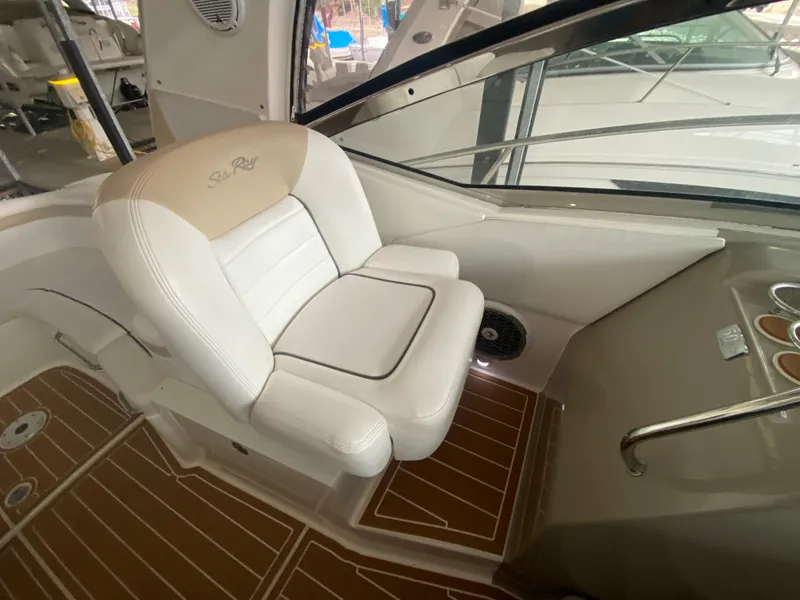 Slide: The Image of Luxurious interior of 2009 Sea Ray 350 Sundancer with plush seating and elegant design. - 18