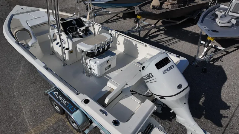 Slide: The Image of 2025 Bulls Bay 2200XS boat with Suzuki 200 engine on trailer. - 21