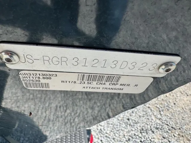 Slide: The Image of 2023 Ranger RT178 boat identification plate with serial number and barcode. - 4