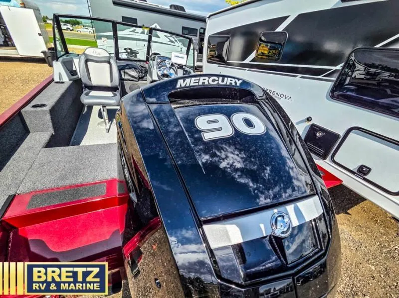 Slide: The Image of Boat with Mercury 90 engine at Bretz RV & Marine dealership. - 8