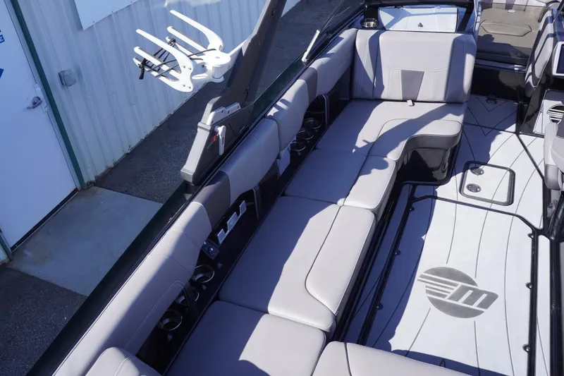 Slide: The Image of 2022 Malibu Wakesetter 23 LSV interior with spacious seating and sleek design. - 35
