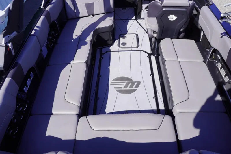 Slide: The Image of 2022 Malibu Wakesetter 23 LSV interior with spacious seating and sleek design. - 36