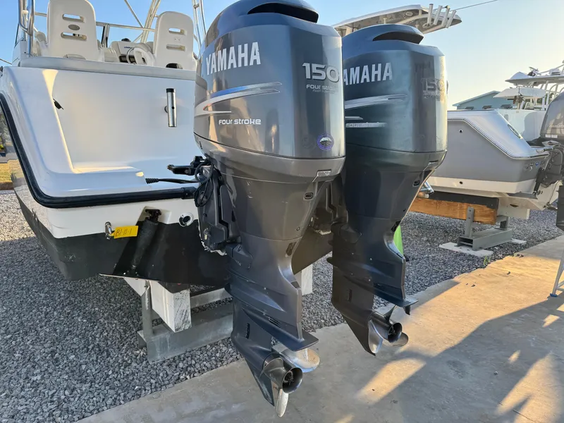 Slide: The Image of 2008 Century 2400 Walkaround with twin Yamaha 150 outboard engines. - 3