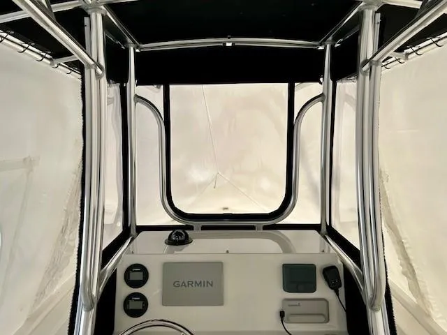 Slide: The Image of 2024 Parker 1801 Center Console boat interior with Garmin navigation system. - 10