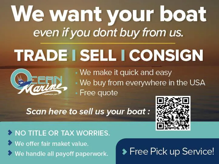 Slide: The Image of Boat trade, sell, consign service ad with free pickup and no tax worries. - 26