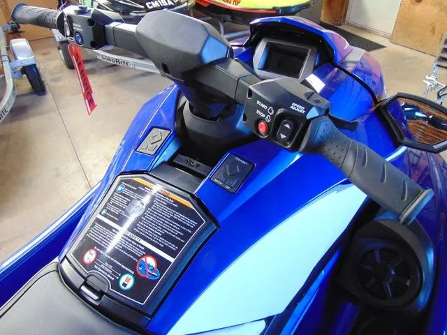 Slide: The Image of 2024 Yamaha Waverunner GP SVHO with Audio, featuring sleek blue design and advanced controls. - 5