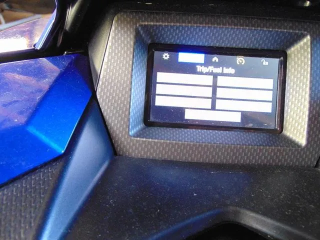 Slide: The Image of 2024 Yamaha Waverunner GP SVHO dashboard display with trip and fuel information. - 6