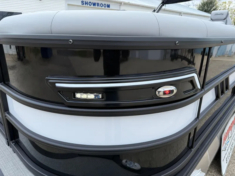 Slide: The Image of 2025 Bentley Pontoons Elite 223 Swingback Triple Log, sleek design with modern lighting. - 10