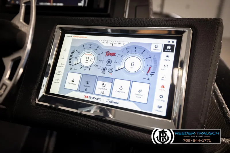 Slide: The Image of Dashboard of 2023 Ranger Z 521R boat with digital display and controls. - 36