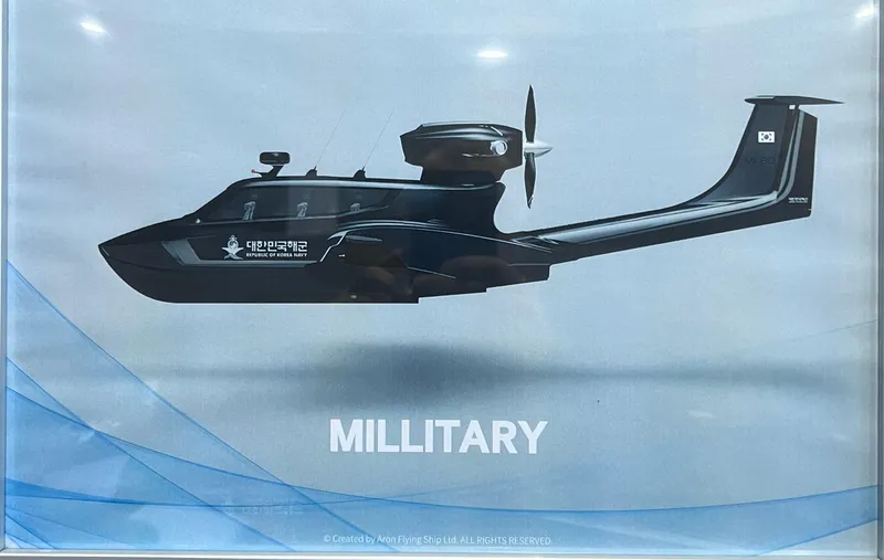 Slide: The Image of Two people working on Aron M 80 boat, 2025 model, on a calm water body. - 27