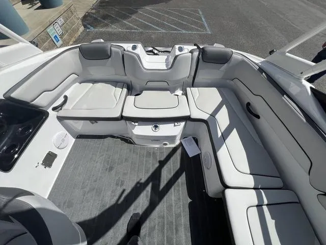 Slide: The Image of 2024 Yamaha AR190 boat interior with spacious seating and modern design. - 11
