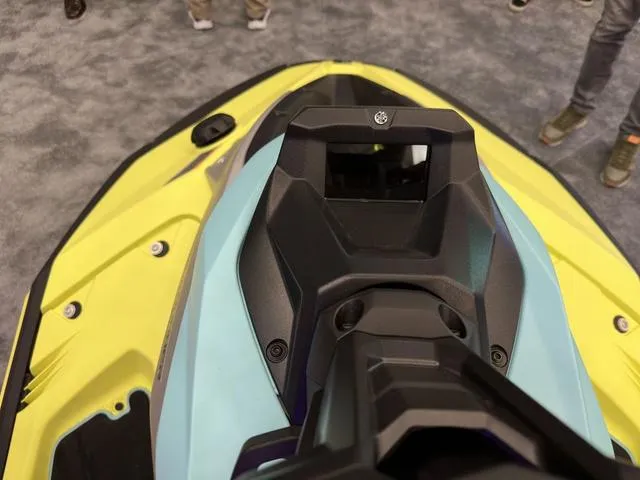 Slide: The Image of 2025 Yamaha WaveRunner JetBlaster Pro 3-Up, top view, showcasing sleek design and vibrant colors. - 26