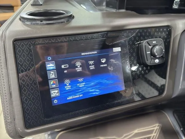 Slide: The Image of Bennington 24M Fastback Tri-Toon Pontoon 2025 - 26