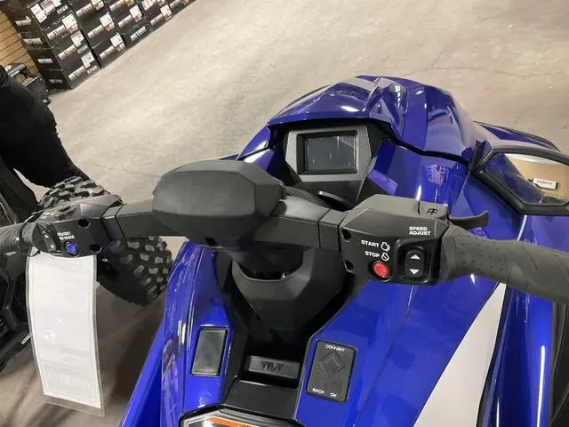 Slide: The Image of 2024 Yamaha Waverunner GP dashboard and controls, featuring a sleek blue design. - 4
