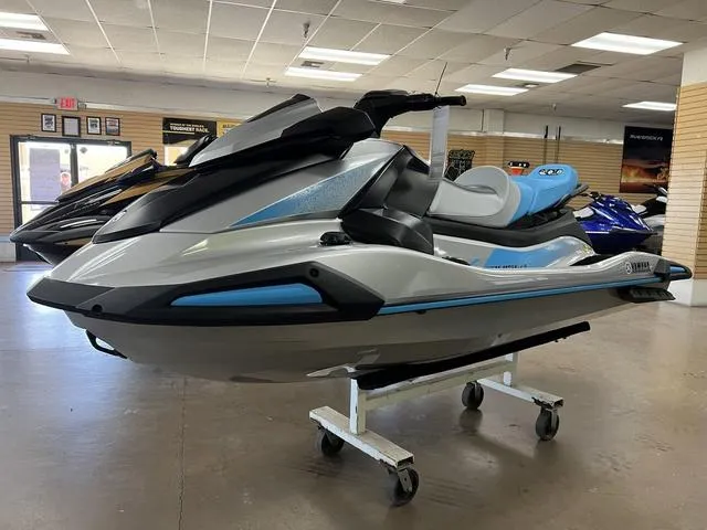 Slide: The Image of 2024 Yamaha Waverunner VX in showroom, showcasing sleek design and modern features. - 1