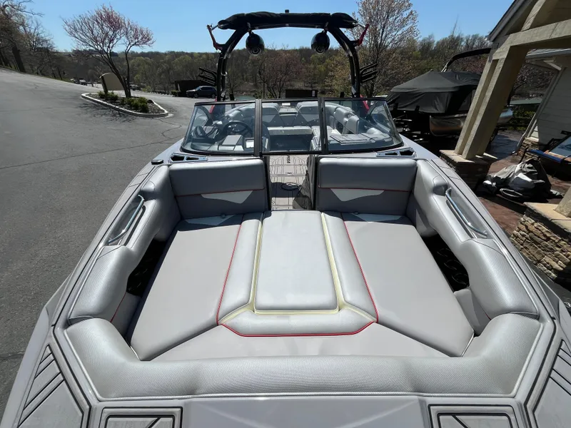 Slide: The Image of 2022 Moomba Makai boat with spacious seating and sleek design. - 22