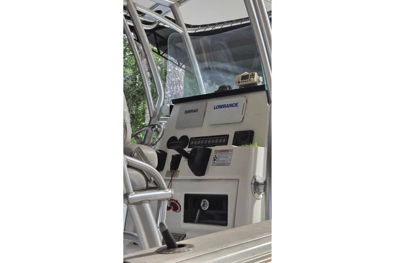 Slide: The Image of 2022 Sea Fox 228 Commander boat console with Simrad and Lowrance equipment. - 14