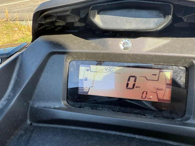 Slide: The Image of 2023 Sea-Doo GTI SE 130 dashboard displaying speed and RPM, featuring BRP Premium Audio. - 4