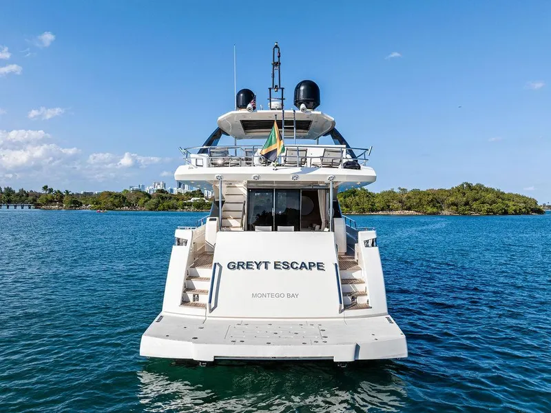 Slide: The Image of Astondoa 72 GLX yacht, 2013 model, named "Greyt Escape" in Montego Bay waters. - 10